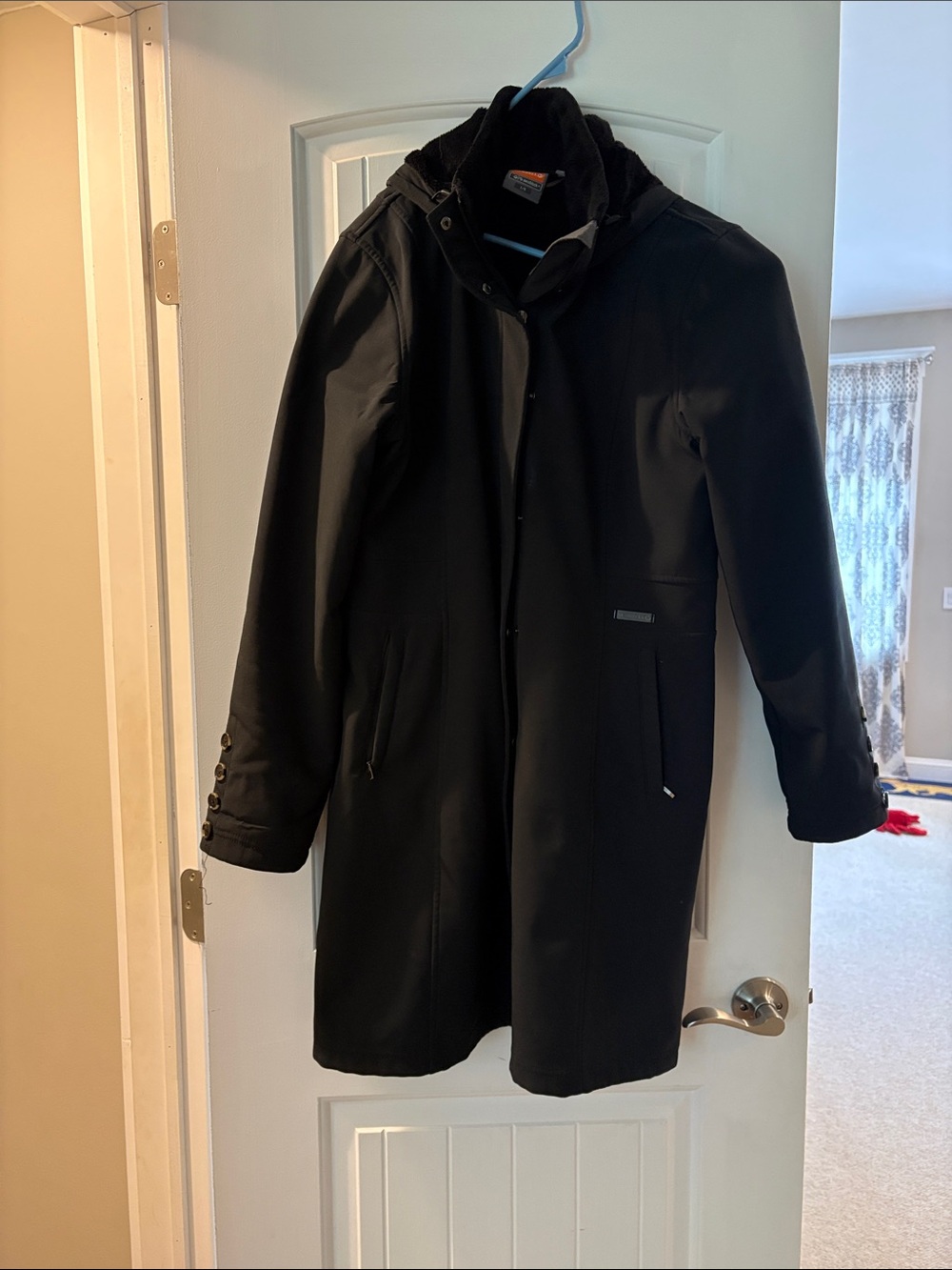 Merrell Black Hooded Trench Coat